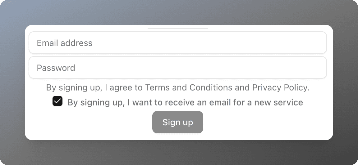 One: Sign up with your email address